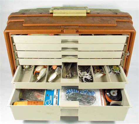 vintage metal clam shell tackle box|vintage metal fishing tackle box for sale .